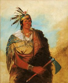 Go-to-ków-páh-ah, Stands by Himself, a Distinguished Brave, 1830. Creator: George Catlin