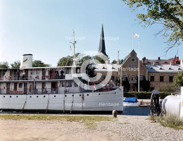 Göta Canal and the steamer 'Juno', Motala, Sweden, 1971. Creator: Torkel Lindeberg.