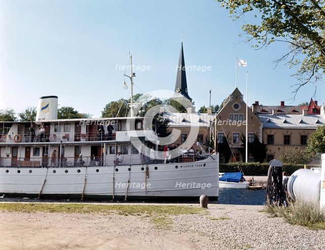 Göta Canal and the steamer 'Juno', Motala, Sweden, 1971. Creator: Torkel Lindeberg.