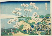 Goten Hill at Shinagawa on the Tokaido (Tokaido Shinagawa Gotenyama), from the serie..., c. 1830/33. Creator: Hokusai