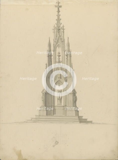 Gothic monument, c.1850. Creator: Petrus Josephus Hubertus Cuypers.