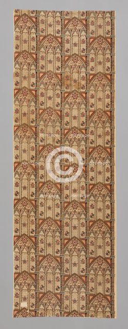Gothic Arches (Furnishing Fabric), England, 1830/35. Creator: Unknown.