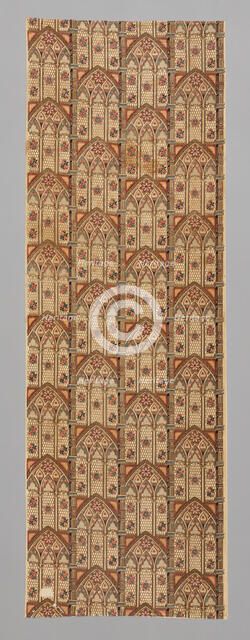 Gothic Arches (Furnishing Fabric), England, 1830/35. Creator: Unknown.
