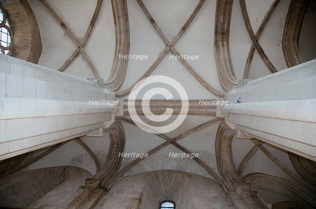 Gothic ceiling, Monastery of Alcobaca, Alcobaca, Portugal, 2009.  Creator: Samuel Magal.