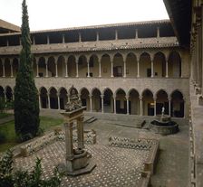 Gothic cloister, Royal Monastery of Saint Mary of Pedralbes, Barcelona, Catalonia, Spain, 1995. Creator: LTL