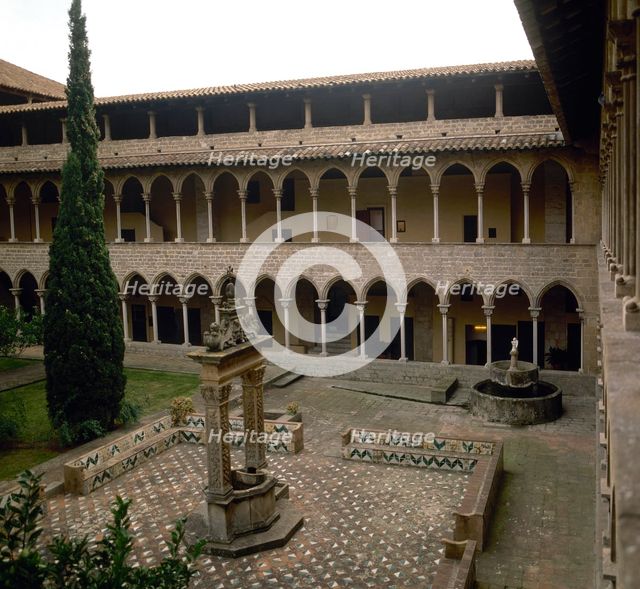 Gothic cloister, Royal Monastery of Saint Mary of Pedralbes, Barcelona, Catalonia, Spain, 1995. Creator: LTL.