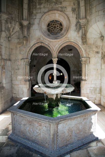 Gothic fountain hall inside the cloisters, Monastery of Alcobaca, Alcobaca, Portugal, 2009. Artist: Samuel Magal