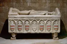 Gothic tomb of the Guimera family, Church of San Miguel, Ciutadilla, Catalonia, Spain, 1999. Creator: LTL