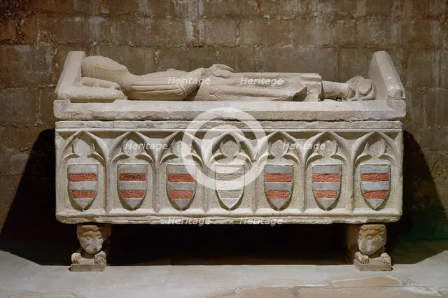 Gothic tomb of the Guimera family, Church of San Miguel, Ciutadilla, Catalonia, Spain, 1999. Creator: LTL.