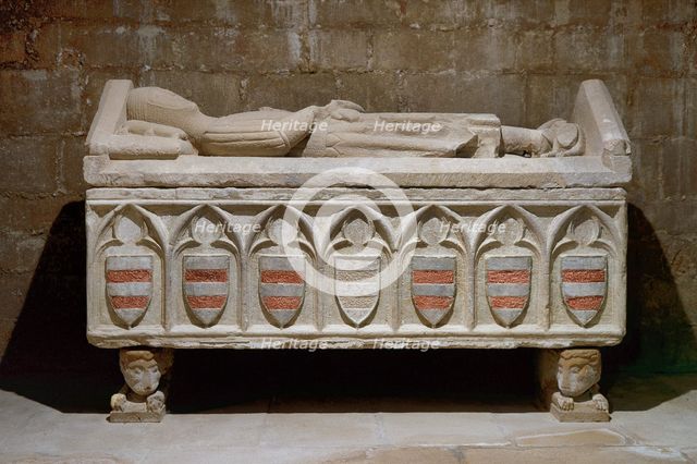 Gothic tomb of the Guimera family, Church of San Miguel, Ciutadilla, Catalonia, Spain, 1999. Creator: LTL.