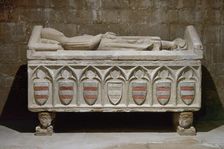 Gothic tomb of the Guimera family, Church of San Miguel, Ciutadilla, Catalonia, Spain, 1999. Creator: LTL