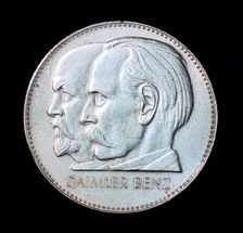Gottlieb Daimler and Karl Benz, German motor industry pioneers, 1961. Creator: Unknown