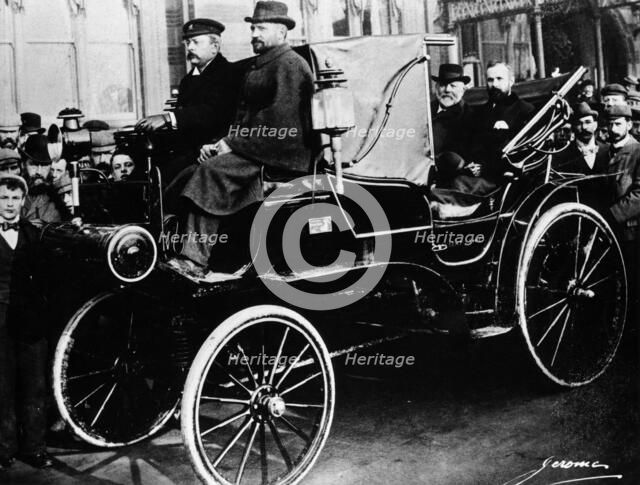 Gottlieb Daimler in a Canstatt Daimler, 1896. Artist: Unknown