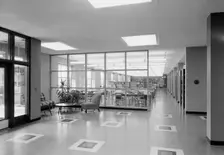 Goucher College, Towson, Maryland. Library interior I, 1953. Creator: Gottscho-Schleisner, Inc