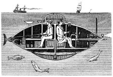 Goubet II, French electrically powered submarine adopted by the Russian government, 1890