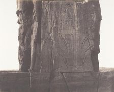 Gournah (Thèbes), Colosse de Gauche - Décoration de la Face Nord-Est d..., 1851-52, printed 1853-54. Creator: Félix Teynard