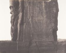 Gournah (Thèbes), Colosse de Gauche - Décoration de la Face Nord-Est d..., 1851-52, printed 1853-54. Creator: Félix Teynard