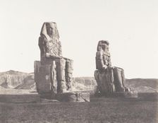 Gournah (Thèbes), Colosses (Celui de Droite, Dit de Memnon), 1851-52, printed 1853-54. Creator: Félix Teynard