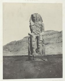 Gournah, Colosse Monolithe d'Aménôpht III; Thèbes, 1849/51, printed 1852. Creator: Maxime du Camp