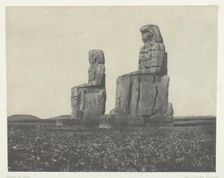 Gournah, Les Colosses; Thèbes, 1849/51, printed 1852. Creator: Maxime du Camp
