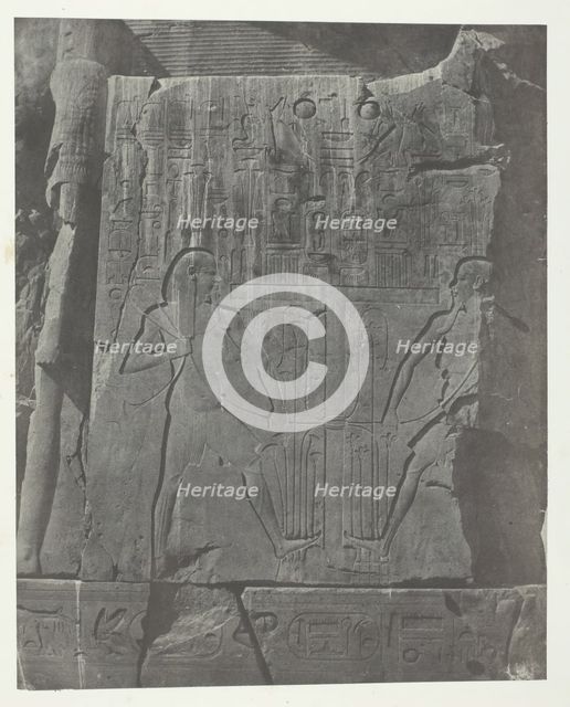 Gournah, Sculptures du Trône des Colosses; Thèbes, 1849/51, printed 1852. Creator: Maxime du Camp.
