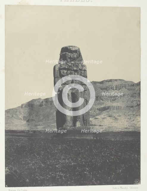 Gournah, Statue de Memnon; Thèbes, 1849/51, printed 1852. Creator: Maxime du Camp.