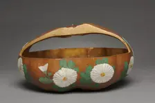 Gourd Basket with Chrysanthemum Design, 1700s. Creator: Ogata Korin (Japanese, 1658-1716), attributed to