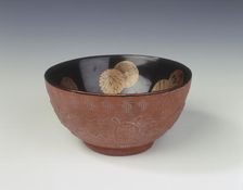 Gourd-moulded bowl with lacquer interior, China, c1736-c1795