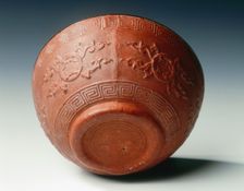 Gourd-moulded bowl with lacquer interior, China, c1736-c1795. Creator: Unknown