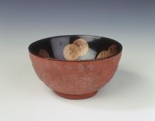 Gourd-moulded bowl with lacquer interior, China, c1736-c1795. Creator: Unknown