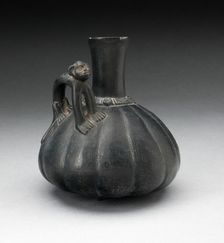 Gourd-Shaped Blackware Jar with Standing Puma on Shoulder, 200 B.C./A.D. 200. Creator: Unknown