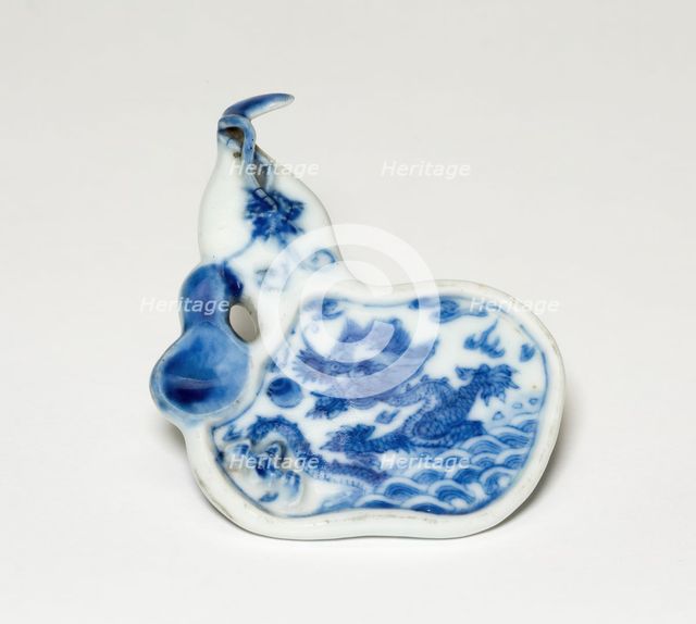 Gourd-Shaped Plaque with Dragon Rising from Waves, Qing dynasty, Qianlong period (1736-1795). Creator: Unknown.