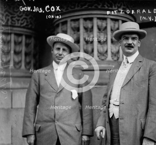Gov. Jas. Cox (Ohio) and Fitzgerald (NY), 1913. Creator: Bain News Service.