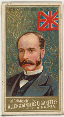 Governor General of India, from World's Sovereigns series (N34) for Allen & Ginter Cigaret..., 1889. Creator: Allen & Ginter