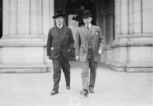 Governor Glynn leaving Capitol, Sec'y Tierney, 1913 or 1914. Creator: Bain News Service