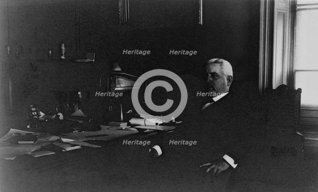 Governor Thompson(?), Treasury Department employee, half-length portrait..., between 1884 & 1930 Creator: Frances Benjamin Johnston.