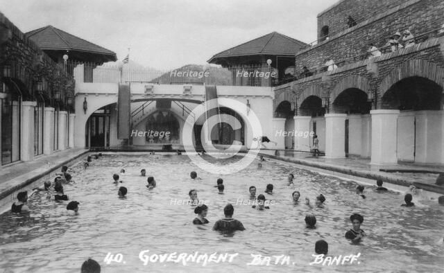 Government bath, Banff, Alberta, Canada, c1930s(?).Artist: Marjorie Bullock