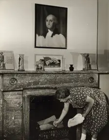Government charwoman cleaning after regular working hours, Washington, D.C., 1942. Creator: Gordon Parks
