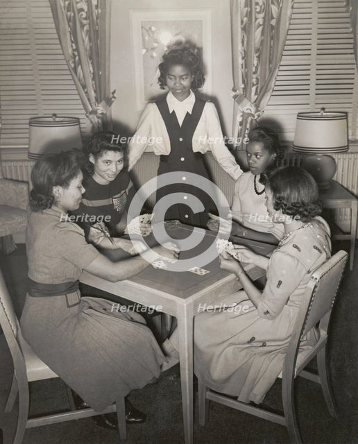 Government hotel for Negro women war workers; A group of young war worker..., 1942-1943. Creator: Roger Smith.