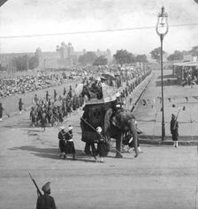 Government officials in a state procession, India, 1913.Artist: HD Girdwood