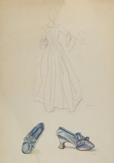 Gown and Slipper, c. 1936. Creator: Gwyneth King