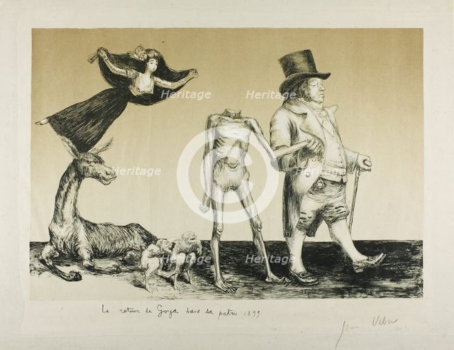 Goya's Return to his Homeland, 1899. Creator: Jean Veber.