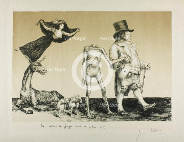 Goya's Return to his Homeland, 1899. Creator: Jean Veber.