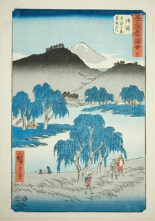 Goyu: Motono Plain and Motosaka Pass (Goyu, Motonogahara Motozaka goe), no. 36 from the se..., 1855. Creator: Ando Hiroshige