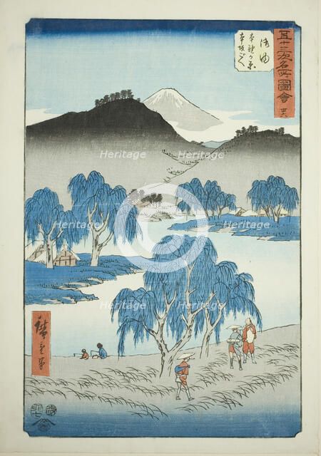 Goyu: Motono Plain and Motosaka Pass (Goyu, Motonogahara Motozaka goe), no. 36 from the se..., 1855. Creator: Ando Hiroshige.