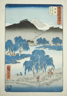 Goyu: Motono Plain and Motosaka Pass (Goyu, Motonogahara Motozaka goe), no. 36 from the se..., 1855. Creator: Ando Hiroshige
