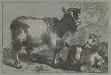 Goat and Two Kids, 1758. Creator: Francesco Londonio