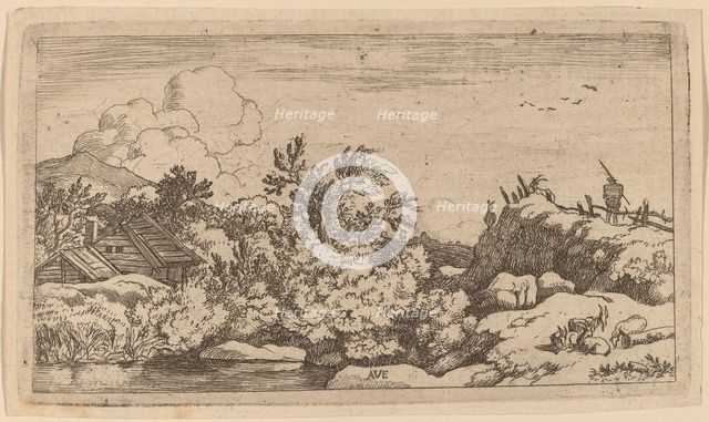 Goat Herd on a Hill, probably c. 1645/1656. Creator: Allart van Everdingen.
