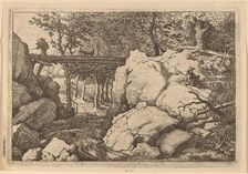 Goat on a small Bridge, probably c. 1645/1656. Creator: Allart van Everdingen
