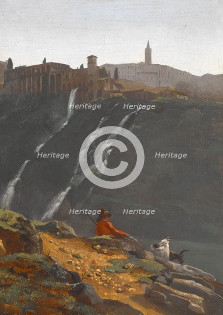 Goatherd Opposite the Falls of Tivoli, about 1817-1819. Creator: Achille Etna Michallon.